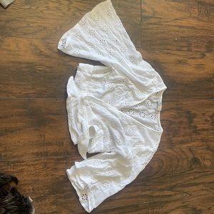 white blouse with flowers